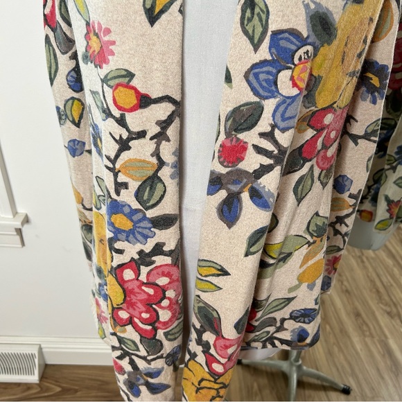 Anthropologie Tabitha Tan Floral Print Open Front Cardigan Sweater Size XS - Picture 7 of 9
